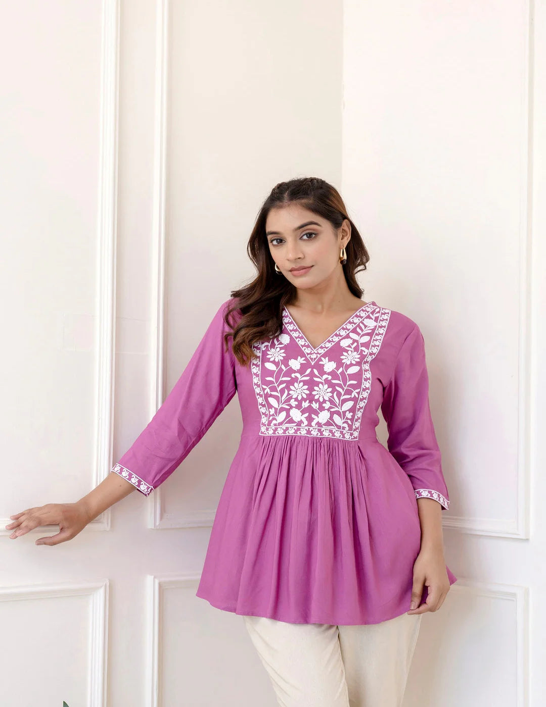 Lavender Cotton Tunic Top