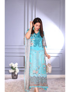 Blue Viscose Kaftan