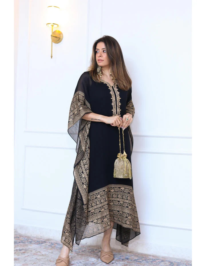Black Georgette Kaftan