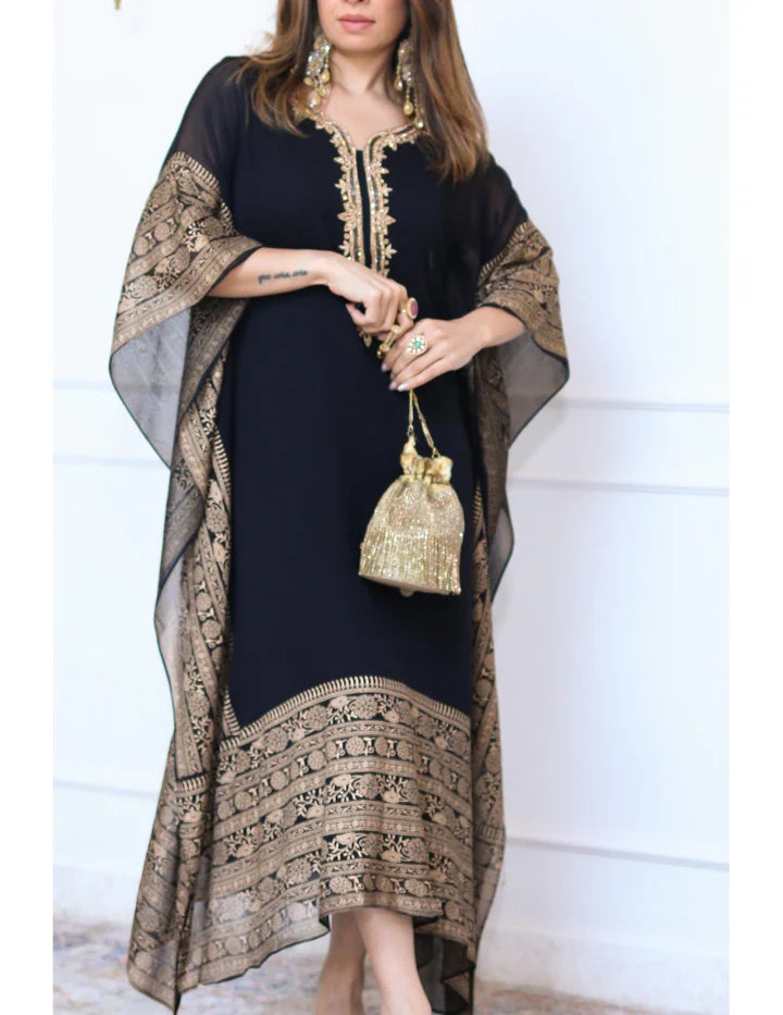 Black Georgette Kaftan